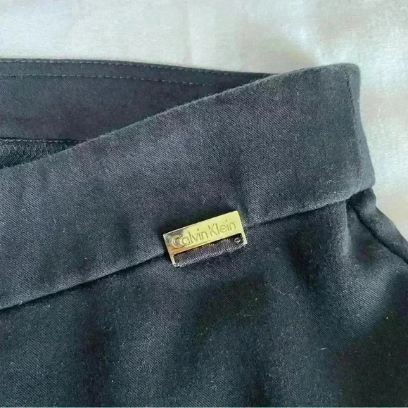Calvin Klein Pants Womens Plus Size 0X High Rise Cropped  Straight Pull On Black - Picture 4 of 8